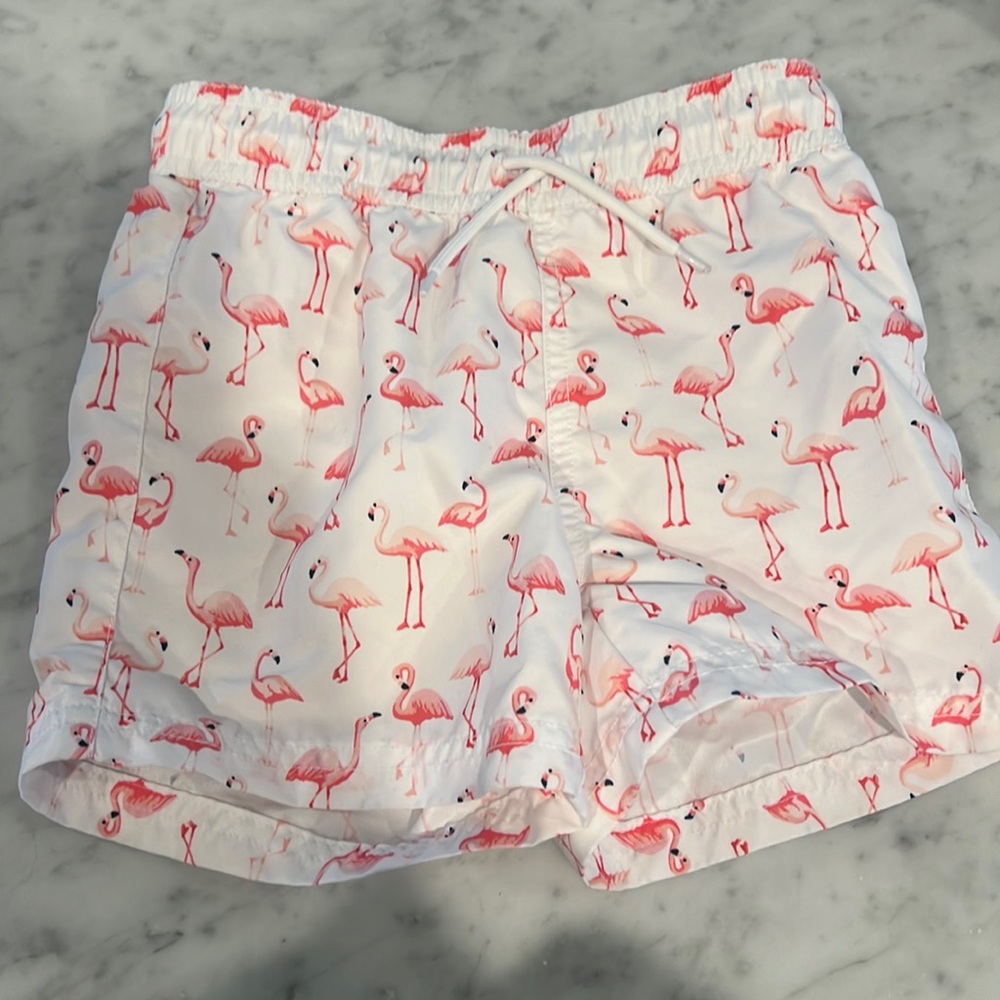 Janie and Jack Flamingo swim trunks